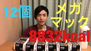 【大食い】【モッパン】メガマック 12個！8832kcal【カワザイル】