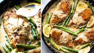 Creamy Lemon Chicken \u0026 Asparagus (30 Minutes!)