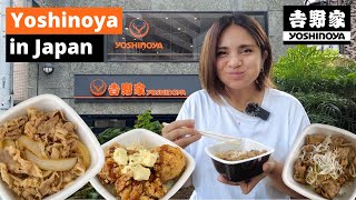 The most popular gyudon chain restaurant in Japan: Yoshinoya! Spoiler alert: I ate a lot. What's new