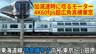 【加減速時とにかく唸るモーター！並走あり！】東海道線 特急 踊り子７号 E257系2000番台 東京～小田原 【車窓】