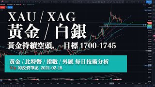 黃金/白銀投資分析！2021-02-18