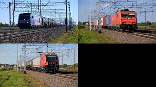 Trzy pociągi towarowe w Pszczółkach (Lotos Kolej, PCC Intermodal) 01/10/2021