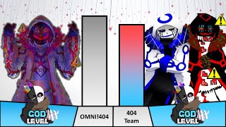 OMNI!404 VS ERROR!404 \u0026 VIRUS!404 Power Levels