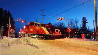 CN 588:NB avec CN 3373 a Desbiens/Qc 15 février 2025