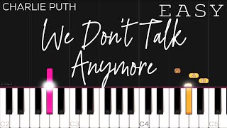 Charlie Puth - We Don’t Talk Anymore ft. Selena Gomez | EASY Piano Tutorial