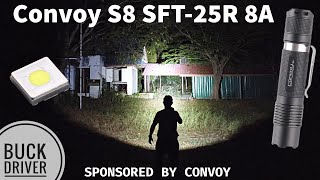 Convoy S8 SFT-25R 8A Buck Driver Review \u0026 Beamshots Comparison with Convoy S2+ SFT40 6500K 6A