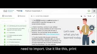 A guide to Python Essential 1, Module 2, Section 1