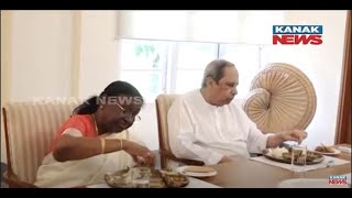NDA Prez Candidate Droupadi Murmu Having Lunch With CM Naveen Patnaik At Naveen Niwas