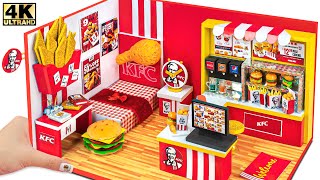 DIY How To Make Miniature KFC Shop with Bedroom from Cardboard ❤️ DIY Miniature Cardboard House #268