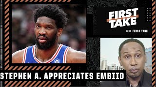 Stephen A. goes off on his admiration for Joel Embiid | First Take