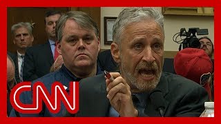 Jon Stewart chokes up, gives angry speech to Congress