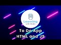 To Do App with HTML and Javascript (Using Tailwind css)
