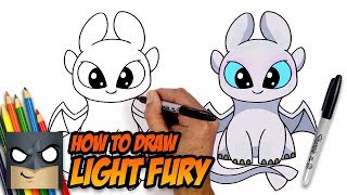 How to Draw a Dragon | Light Fury | How to Train Your Dragon