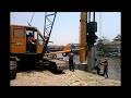 sheet pile driving on riverside