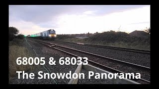 Prestatyn 12.10.2019 - DRS 68005 \u0026 68033 on Snowdon Panorama - Class 68