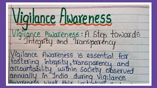 Vigilance Awareness Essay Writing in English 250 Words