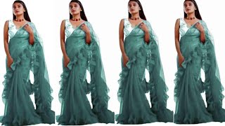 Ruffle Saree Collection | Party Wear Frill Saree | Floral Saree Collection