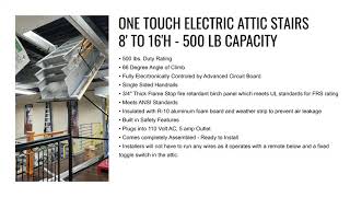 Product Demonstration | One Touch Electric Attic Stairs - 8' to 16'H - 500 lb Capacity