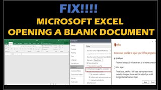 របៀបជួសជុល Microsoft Excel បើកអេក្រង់ទទេ 2010 -How to fix Microsoft Excel opening a blank screen2010