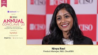 Presenting Nivya Ravi, Product Manager, R\u0026D - BeVigil, Svigil, CloudSEK at  ET CISO Annual Conclave