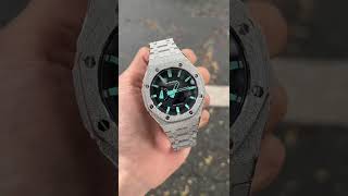 💎【Matte Silver Strap, Black Dial, Blue Markers, Shine with Style!】💎#shortvideo #gshock #casio