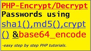 How to Encrypt Password and store in DB for login and signup process-With Decryption