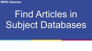 Find articles in subject databases