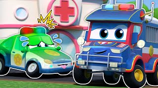 POLICE CAR is SICK - SUPER POLICE TRUCK replaces her! | Cars Rescue Team | Cartoon for Kids