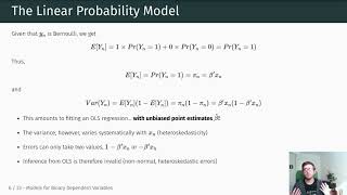 POL SCI 702 - 08 Models for Binary Dependent Variables: The Linear Probability Model
