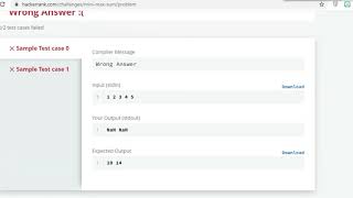 Hacker Rank algorith 8 min-max Javascript practice