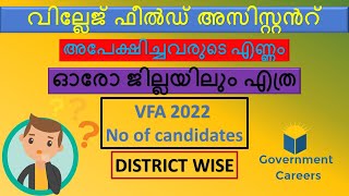 വില്ലേജ് ഫീൽഡ് അസിസ്റ്റൻറ് അപേക്ഷിച്ചവരുടെ എണ്ണം ഓരോ  ജില്ലയിലും  ? Government Careers PSC Channel |