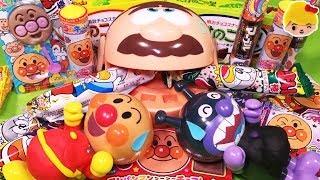 アンパンマン おもちゃ ガブガブおじさんがお菓子を食べまくる！ミニミニチョコレート、グミ、ラムネ、ペロペロチョコ、うまい棒、たけのこの里、きのこの山、マーブルチョコ ❤ アニメ anpanman