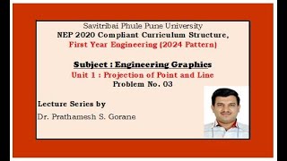 Unit 1 : Projections of Lines | Problem No 3