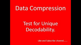 A test for unique Decodability