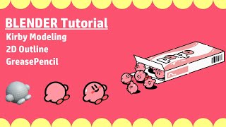 Part 1 - Blender Easy 2D cute kirby Modeling,Shading Tutorial.