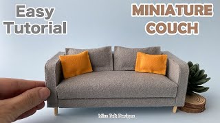 DIY miniature couch Easy Felt Tutorial Doll Sofa