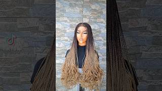 Diy French curls  knotless braids wig #shortfeed #youtubeshorts #shorts #blackhair #4chair #curls