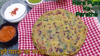 हरे प्याज़ का ज़बरदस्त चटपटा पराठा जिस्से पेट भरेगा मन नहीं Hare Pyaz ka paratha|spring OnionParatha