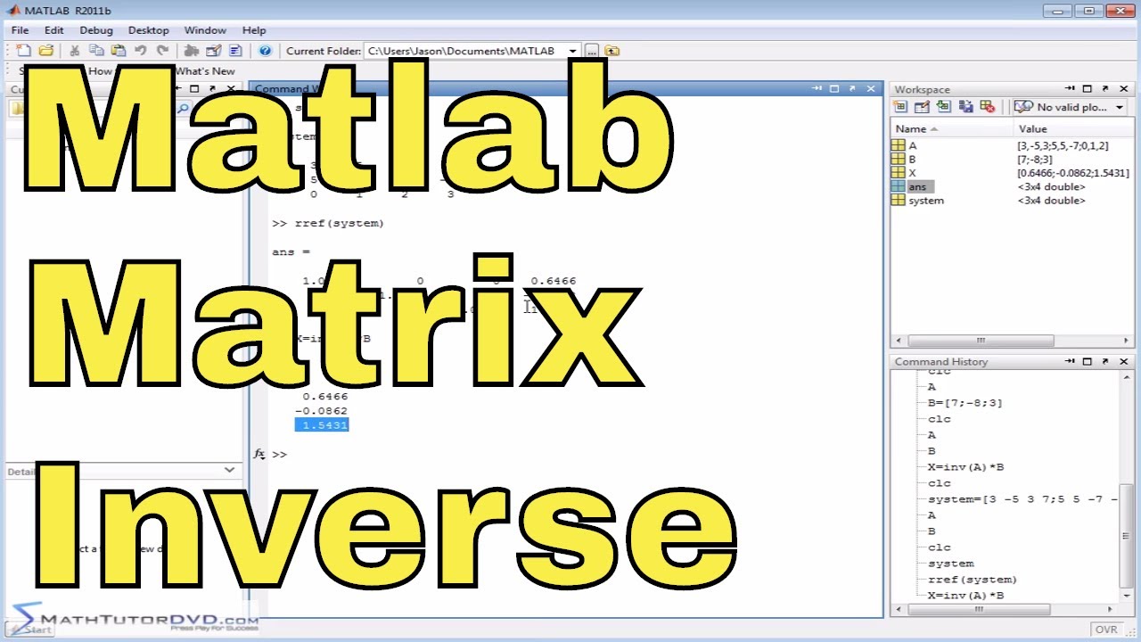 Matlab Tutorial - 46 - Matrix Determinant, Inverse, Trace, And Rank ...