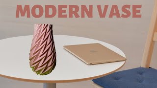 Modern Vase 3D Printed - Tutorial, Print Settings, Time Lapse, Showcase