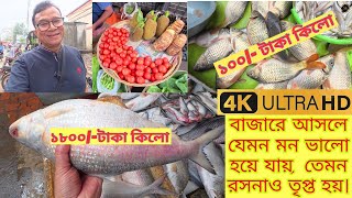 টাটকা মাছ ও শাক সবজির বাজার। Fresh Fish \u0026 Vegetable Market, Chowk Bazar, Hooghly | 4k |My Experience