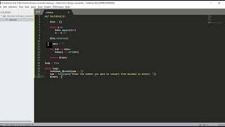 Decimal to binary converter using python