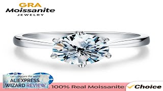 GRA 0.5ct 1ct Real Moissanite Ring Engagement Wedding Diamond Rings for Women Review