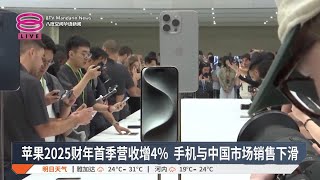 苹果2025财年首季营收增4%  手机与中国市场销售下滑【2025.01.31 八度空间华语新闻】