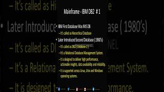Mainframe - IBM DB2, IBM Database #mainframes #kumaritchannel