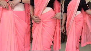 सिर्फ़ 5 मिनट में chiffon saree कैसे पहनें/ How to wear chiffon saree perfectly/#loveyourlook