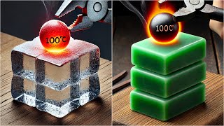 1000°C Glowing Metal Ball vs Ice \u0026 Soap