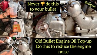 Old Bullet Engine Oil top-up #royalenfield #oldbullet #bullet350 #engineoil #oilchange #motovlog #re