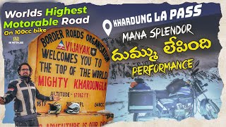 Highest Motorable Road On Splendor | Khardung La Pass | My Dream | Got Emotional | Nellore To Ladakh