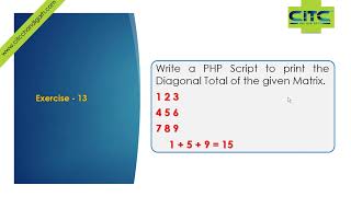 PHP 2D Array Diagonal Addition Video Tutorials